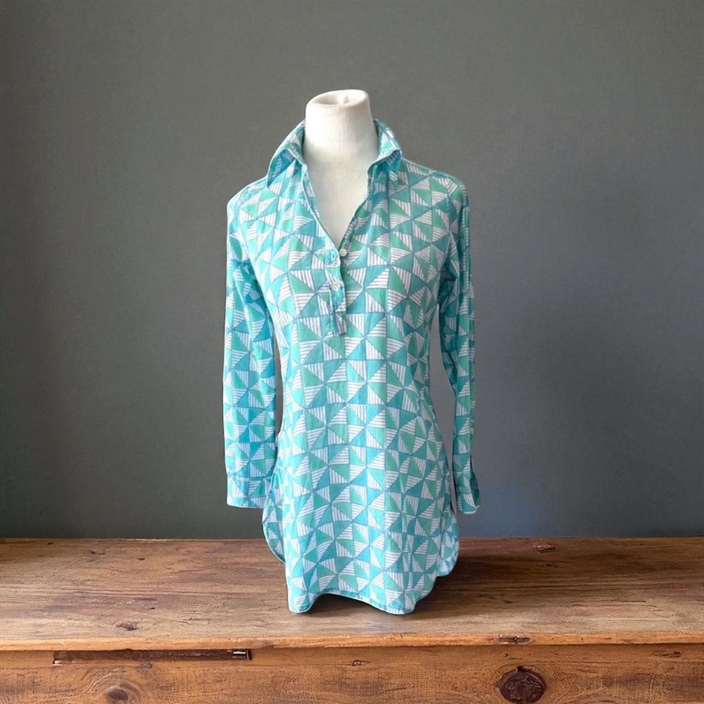 Oliphant Print Pullover Tunic Top - image 1